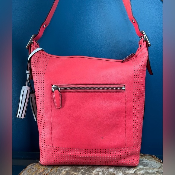 Coach Legacy Perforated Watermelon Pink Leather Duffel 22762 - Picture 10 of 16